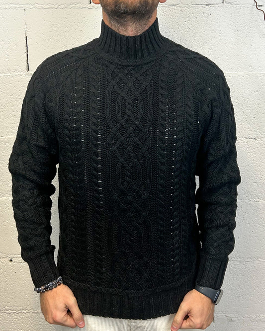 Lupetto OVER-D Strutturato Nero