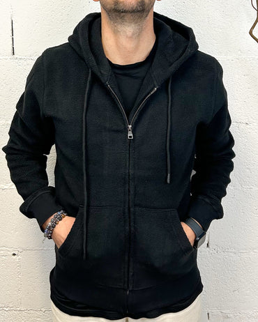 Felpa Teddy GIANNI LUPO Zip Orsetto Nera