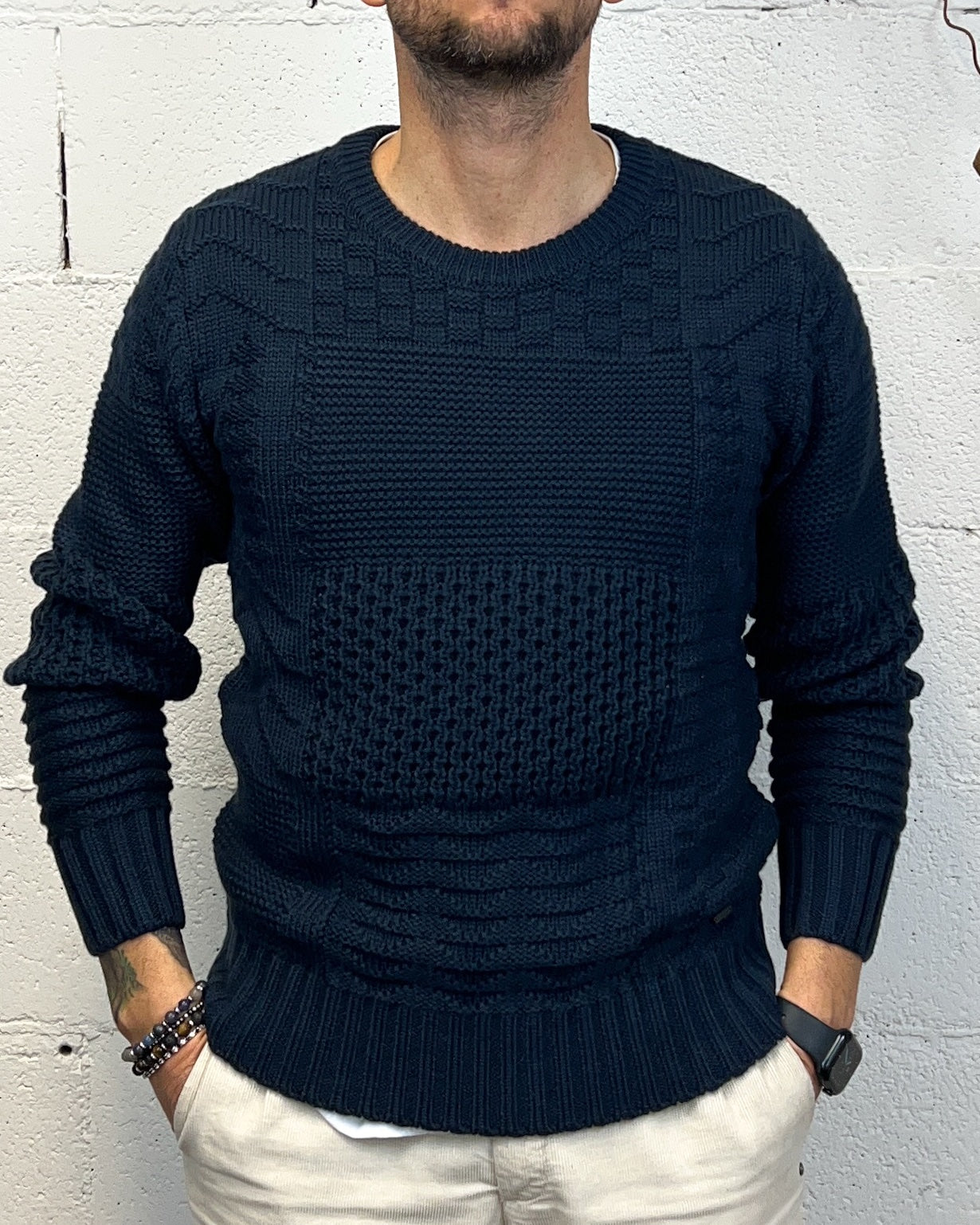 Maglione GIANNI LUPO MultiRicamo Navy