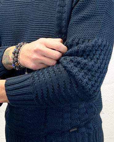 Maglione GIANNI LUPO MultiRicamo Navy