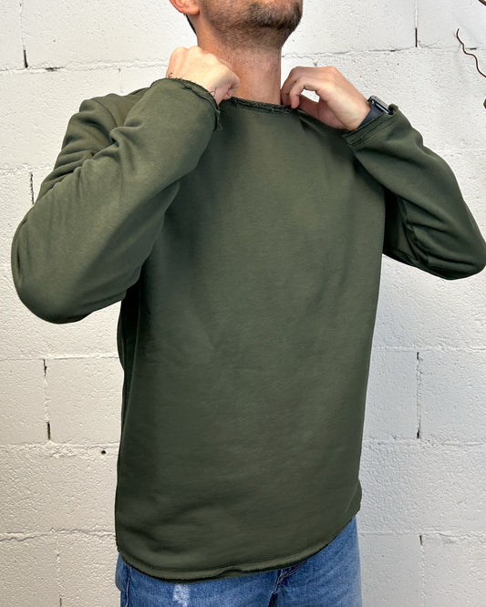 Felpa Taglio Vivo OVER-D Militare