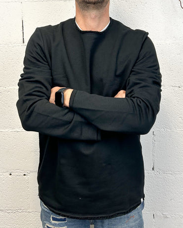 Felpa Taglio Vivo OVER-D Nera