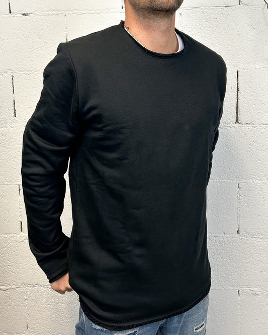 Felpa Taglio Vivo OVER-D Nera