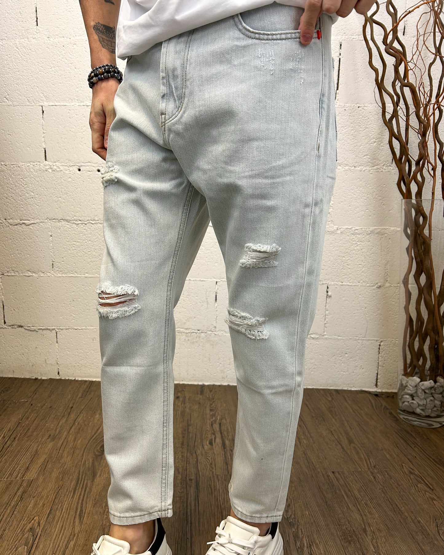 Jeans Carrot Fit GIANNI LUPO Chiaro