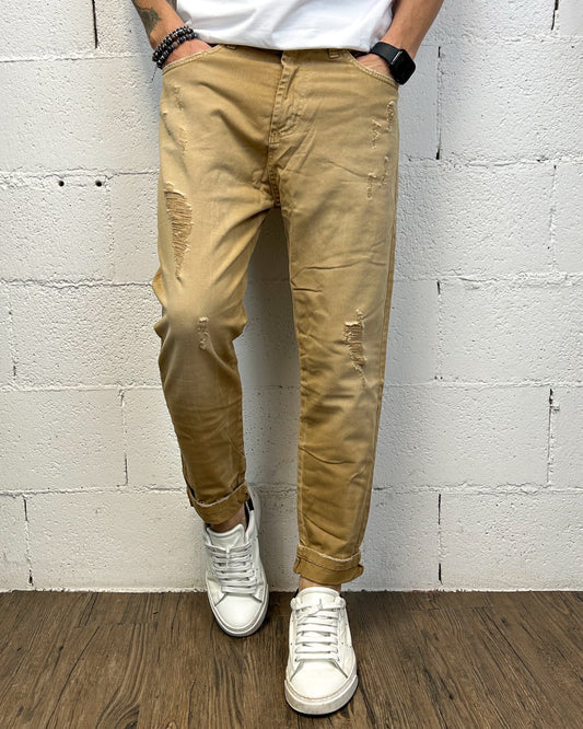 Jeans Tapared OVER-D 5 tasche Biscotto