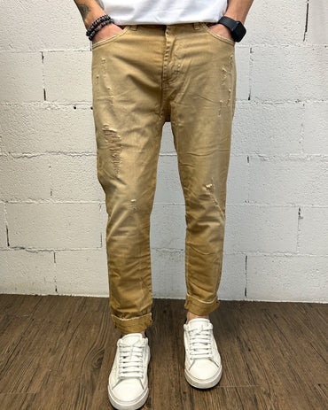 Jeans Tapared OVER-D 5 tasche Biscotto