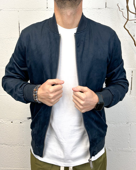 Bomberino Scamosciato GIANNI LUPO Navy