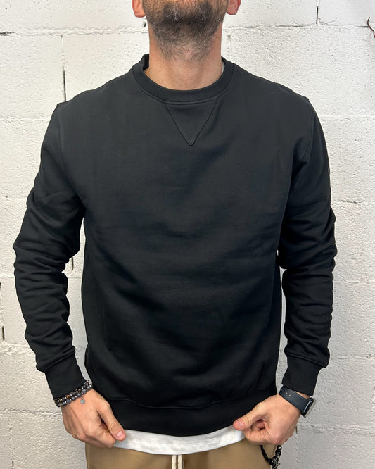 Felpa Basic OVER-D Paricollo Nera