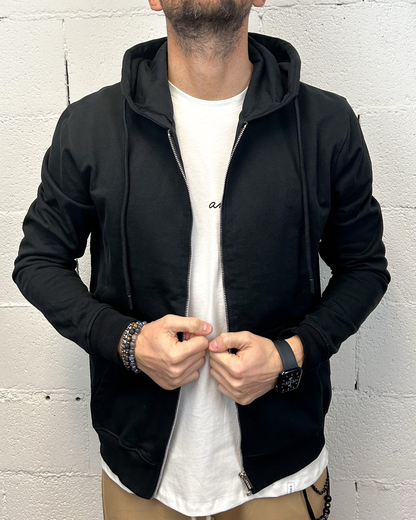 Felpa Full Zip OVER-D Nera