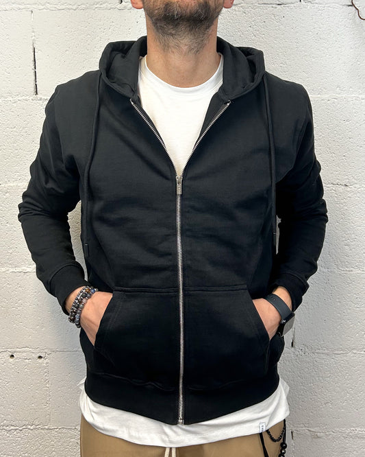 Felpa Full Zip OVER-D Nera
