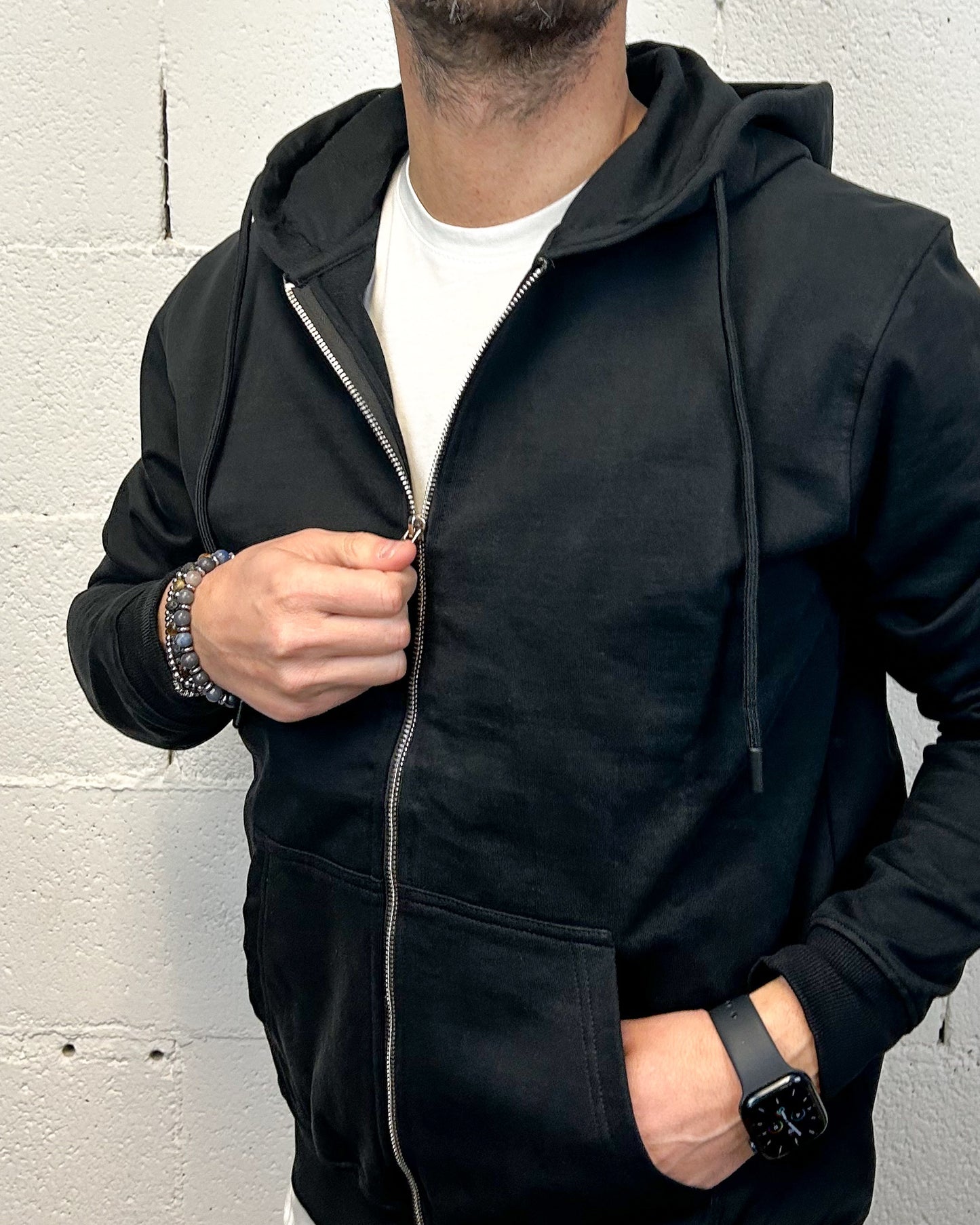Felpa Full Zip OVER-D Nera