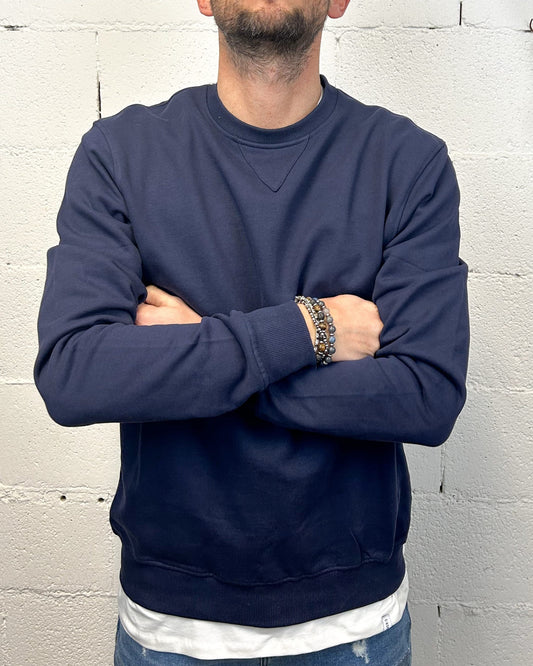 Felpa Basic OVER-D Paricollo Blu