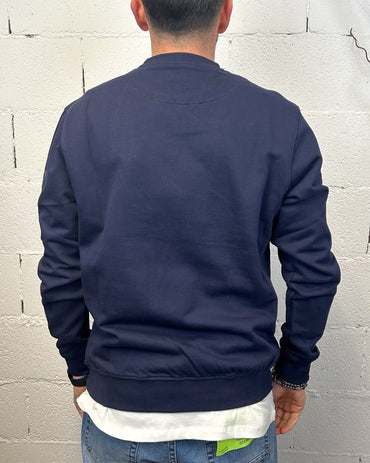 Felpa Basic OVER-D Paricollo Blu