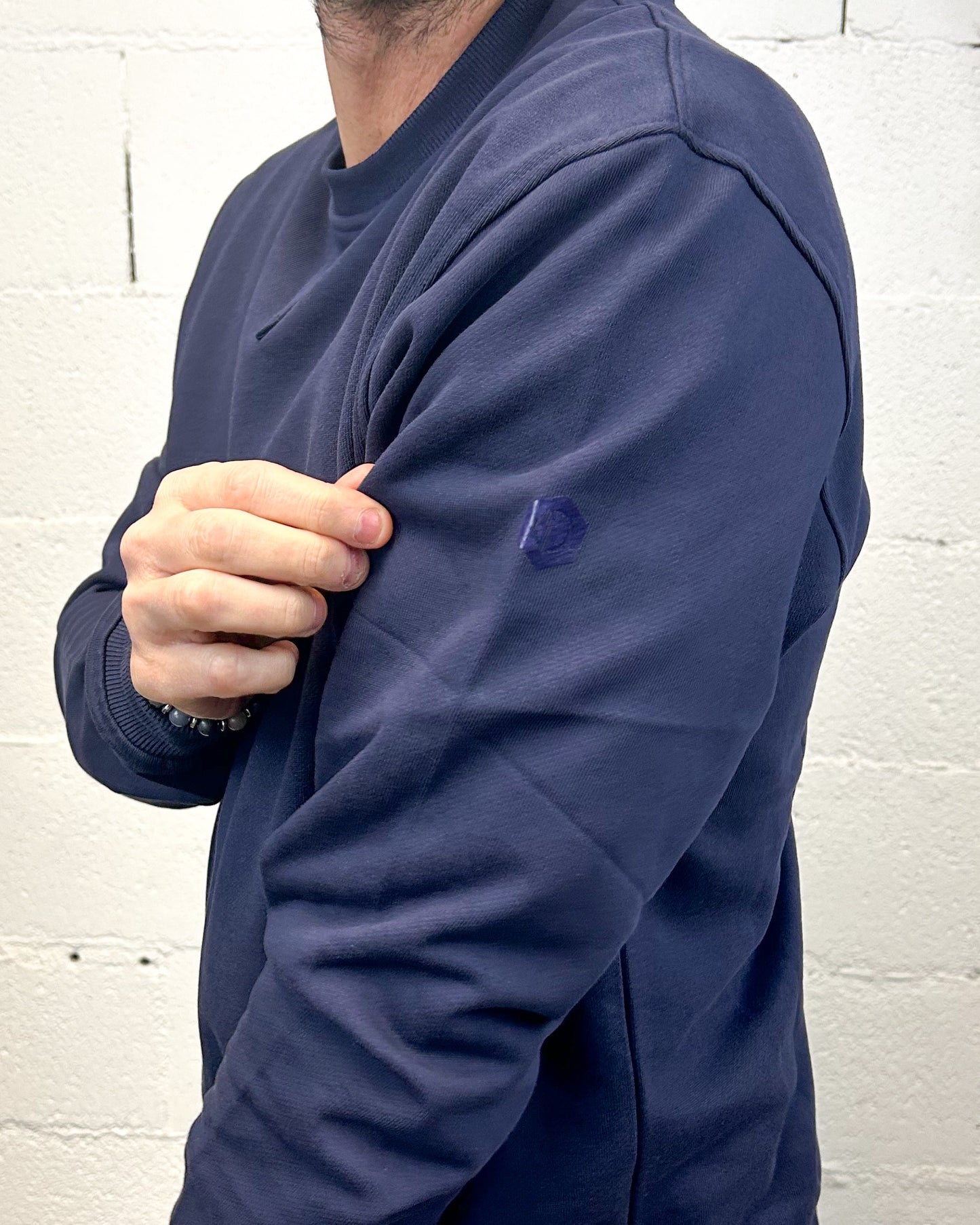 Felpa Basic OVER-D Paricollo Blu