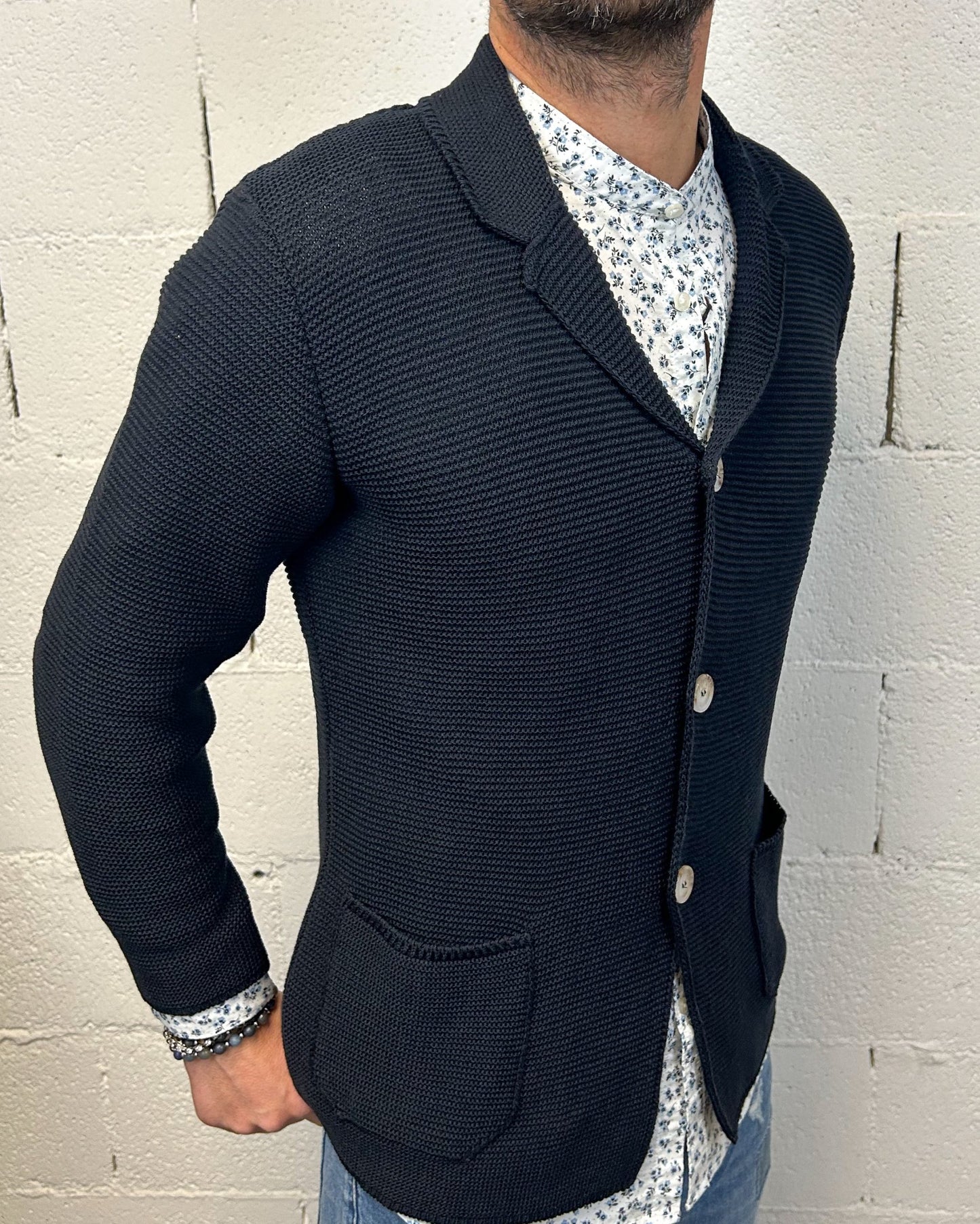 Giacca Cardigan OVER-D Reverse Blu