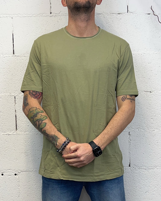 T-Shirt Basic Taglio Vivo GIANNI LUPO Military