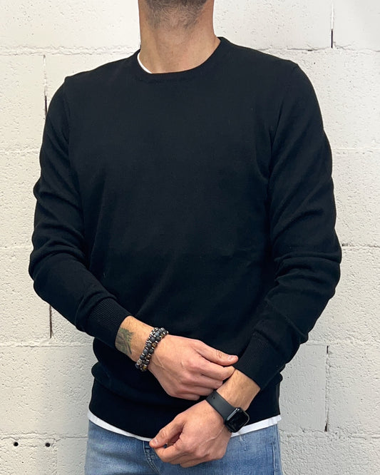 Pullover 100% Cotone OVER-D Nero