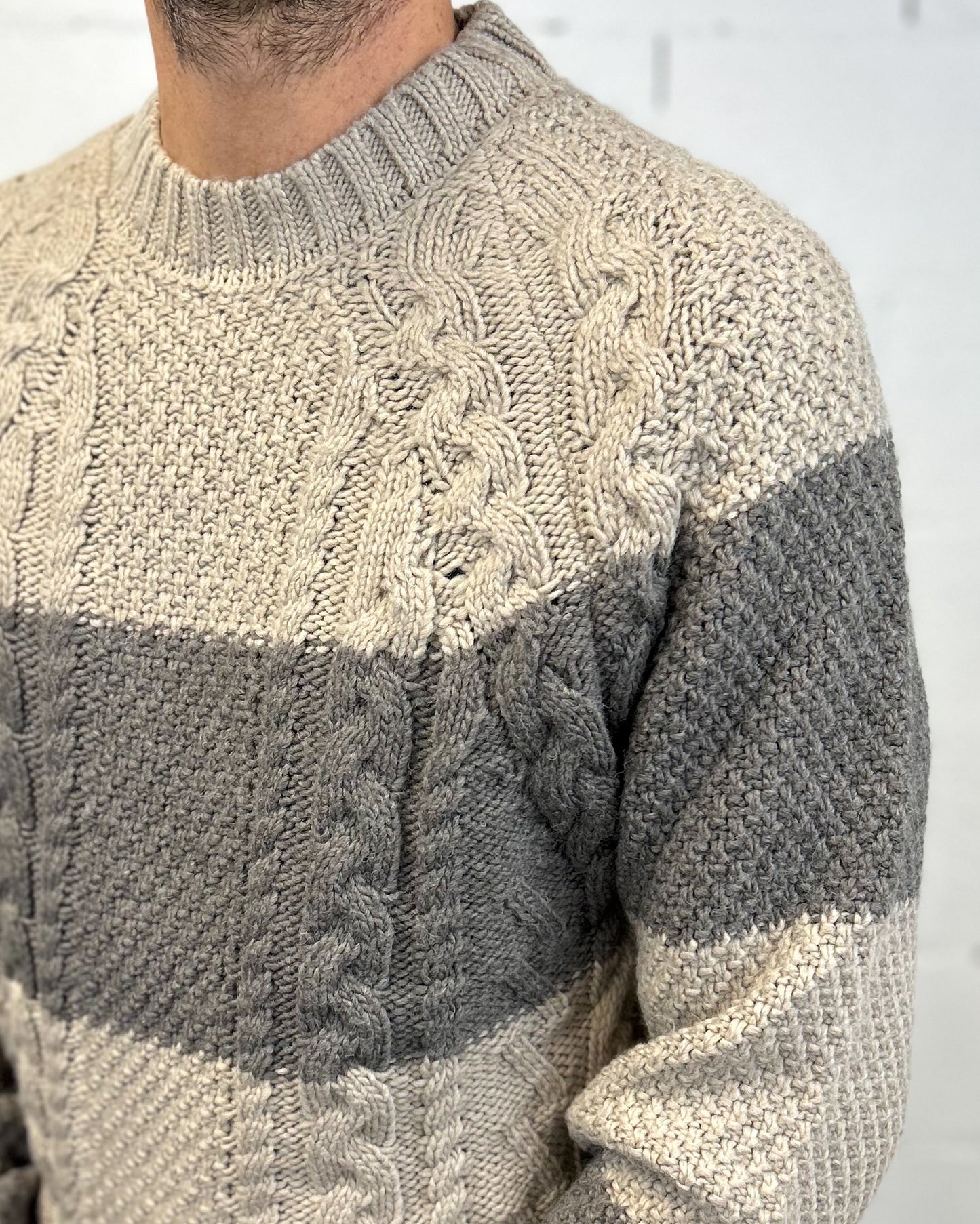 Maglione GIANNI LUPO Trecce Bicolor