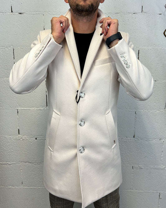 Cappotto GIANNI LUPO Panna Monopetto