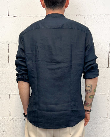 Camicia Lino GIANNI LUPO Coreana DeepBlue