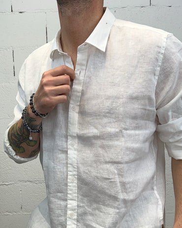 Camicia Lino GIANNI LUPO Francese White