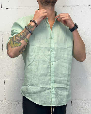 Camicia Lino GIANNI LUPO Francese Menta