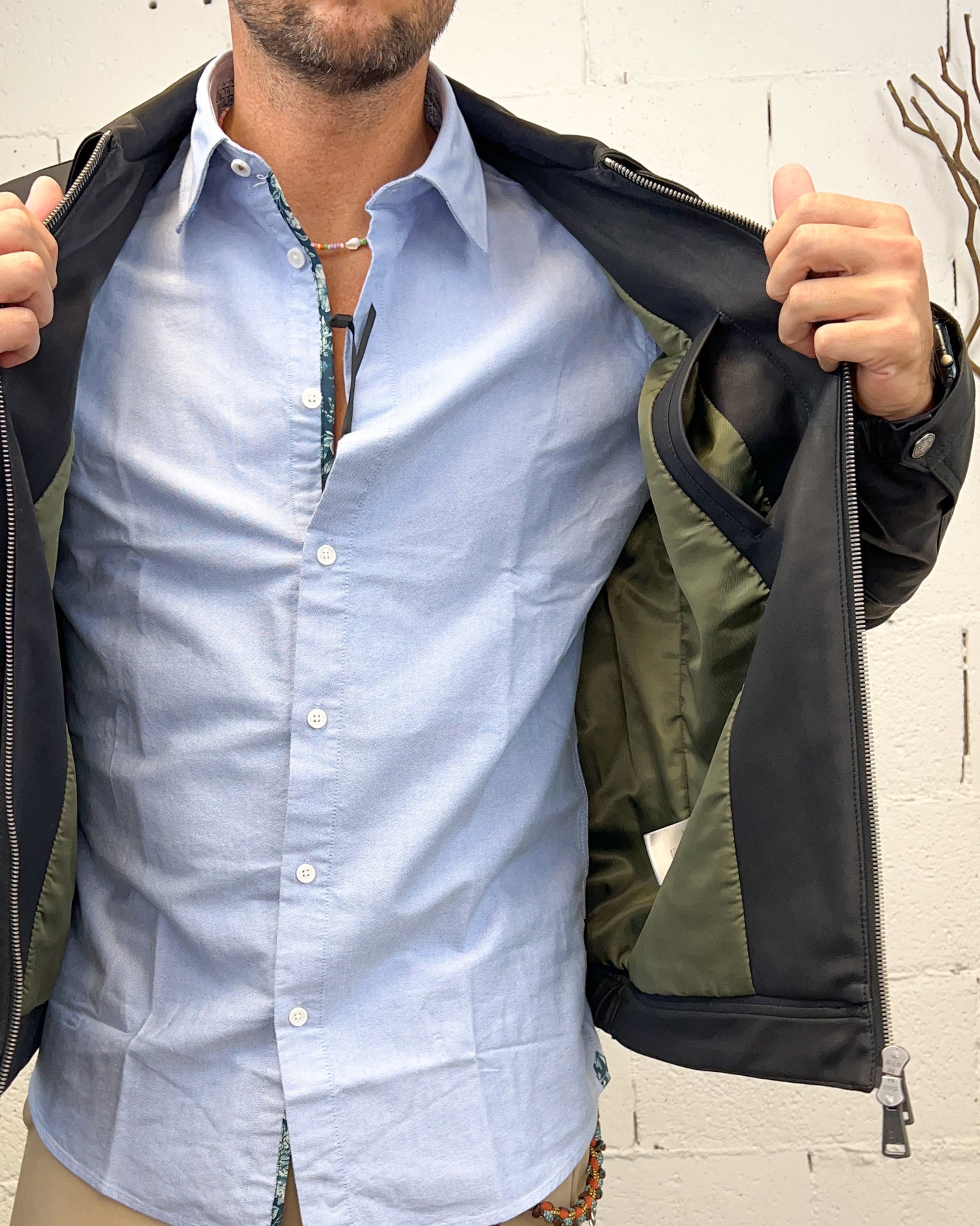 Giacca Camicia Ecopelle GIANNI LUPO Black