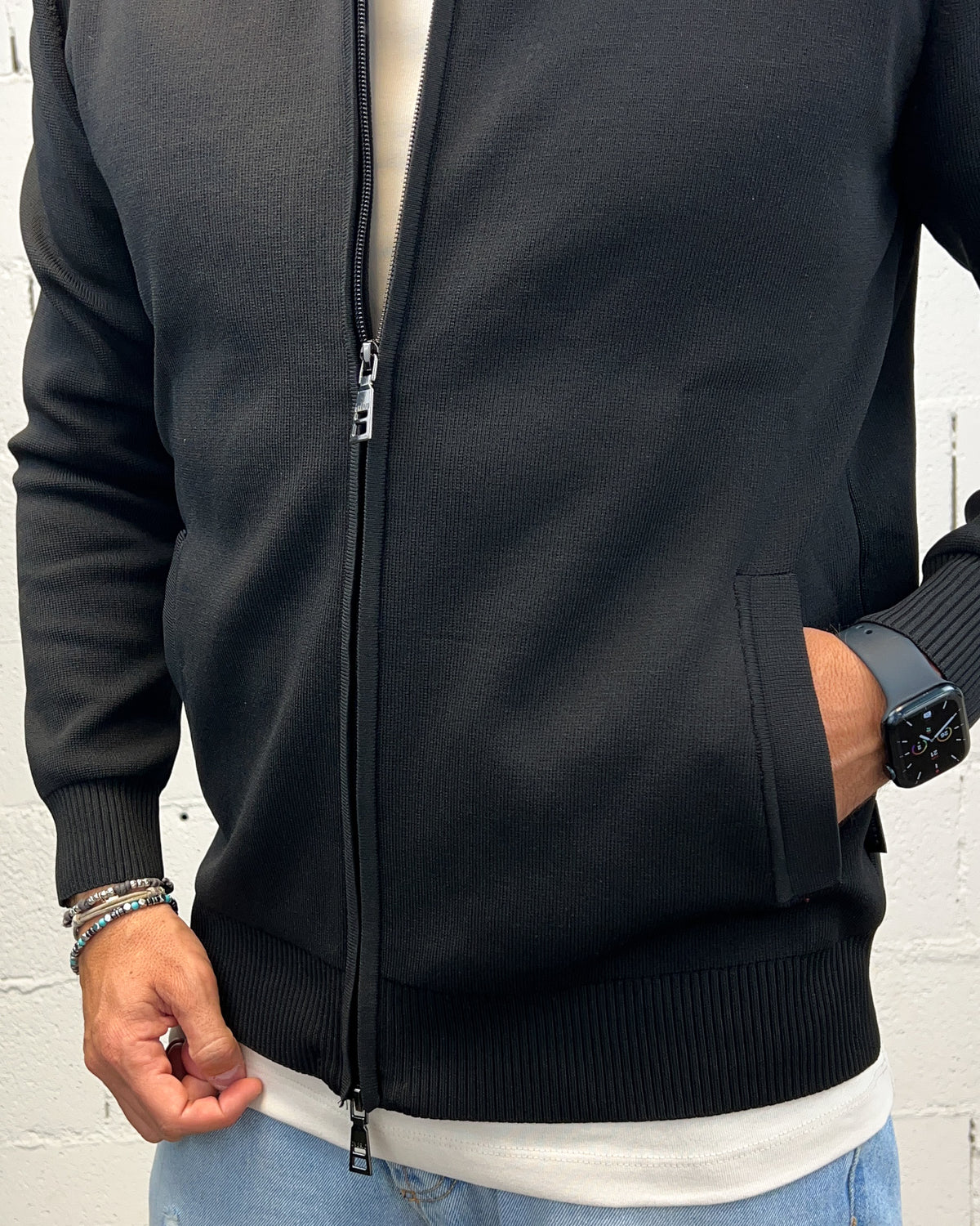 Maglia Mod. Bomber OVER-D Tasche Filetto Nera
