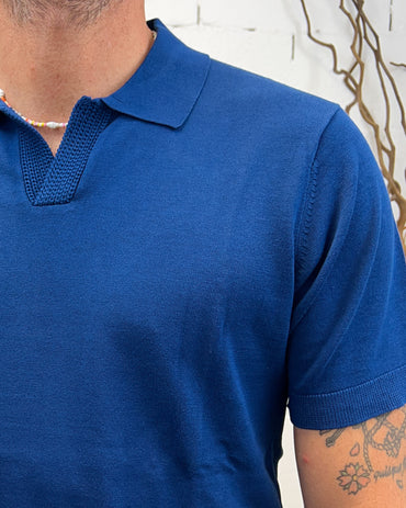 Polo Filo OVER-D Scollo Derby Navy