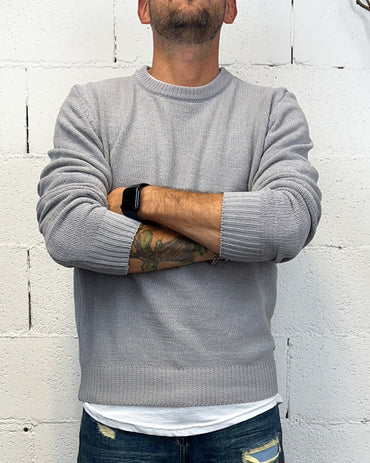 Maglione Ciniglia GIANNI LUPO Light Grey