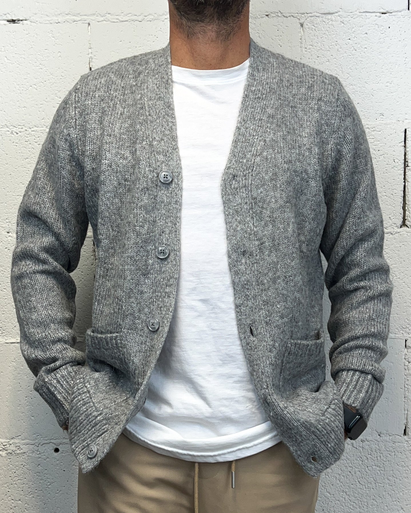 Cardigan Wool OVER-D Grigio