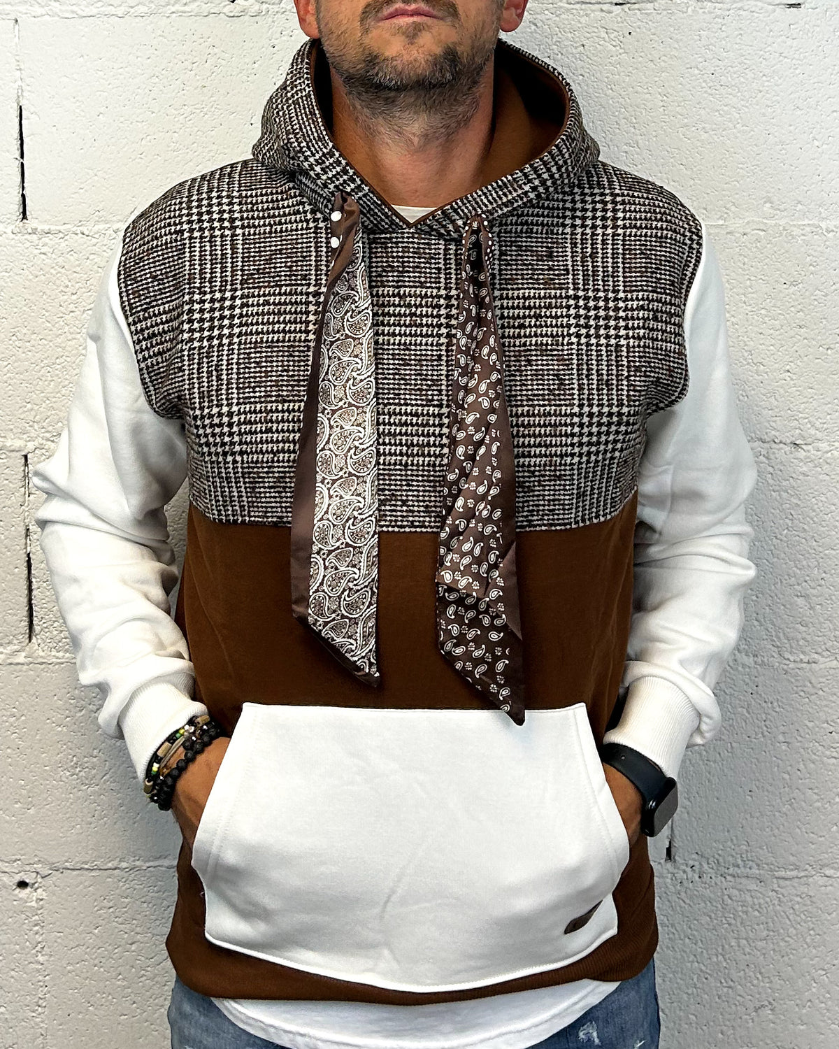 Felpa OVER-D Combinata Tartan
