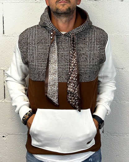 Felpa OVER-D Combinata Tartan