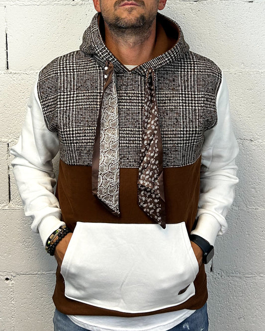 Felpa OVER-D Combinata Tartan