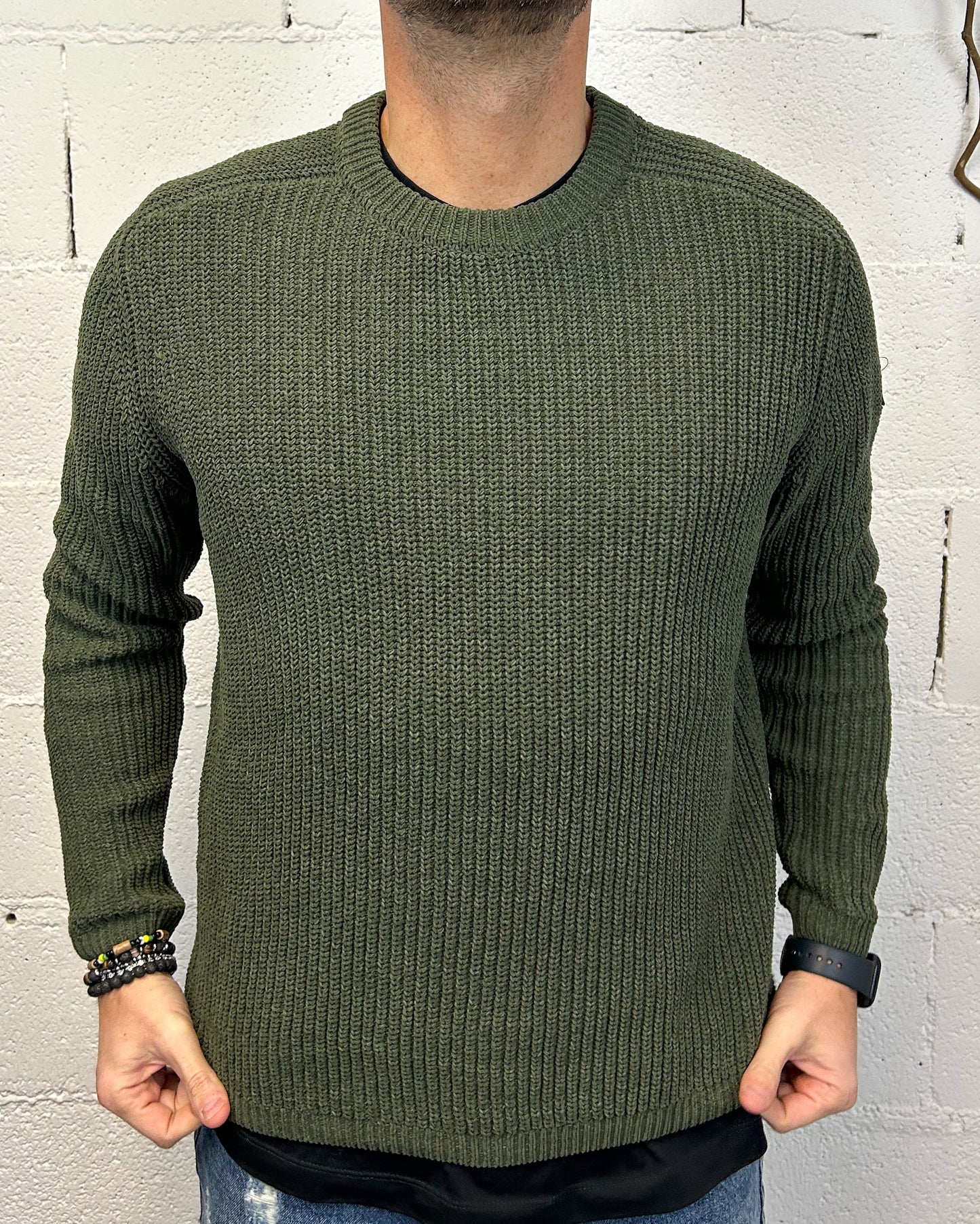 Maglione Ciniglia GIANNI LUPO Military Logo Toppe