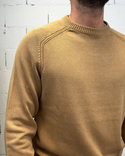 Maglione 100% Cotone OVER-D Raglan Cammello
