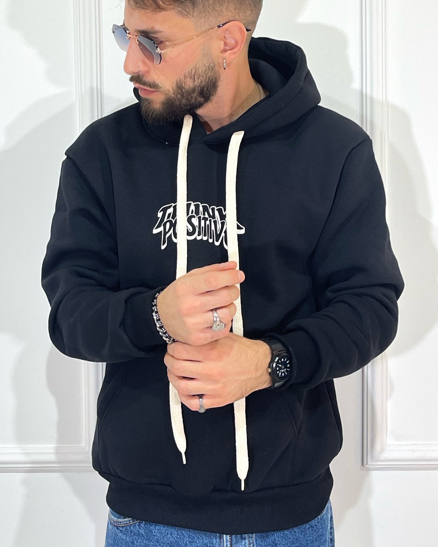 Felpa ADON Think Positive Nera