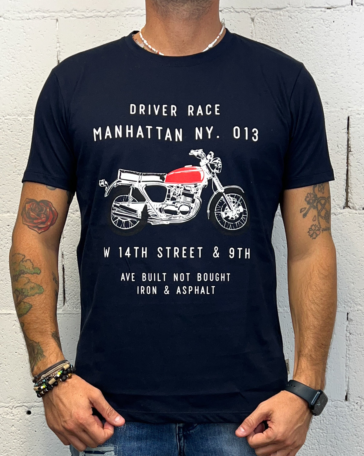 T-shirt Driver Race DROPIN Blu
