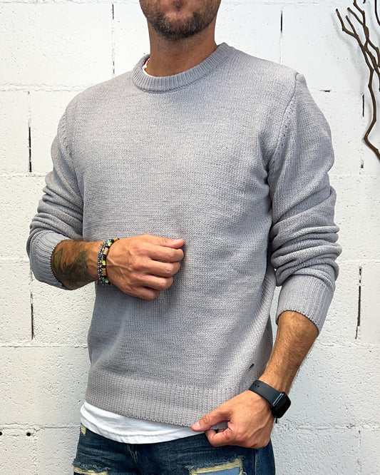 Maglione Ciniglia GIANNI LUPO Light Grey