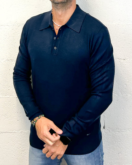 Polo Manica Lunga GIANNI LUPO Comfort Navy