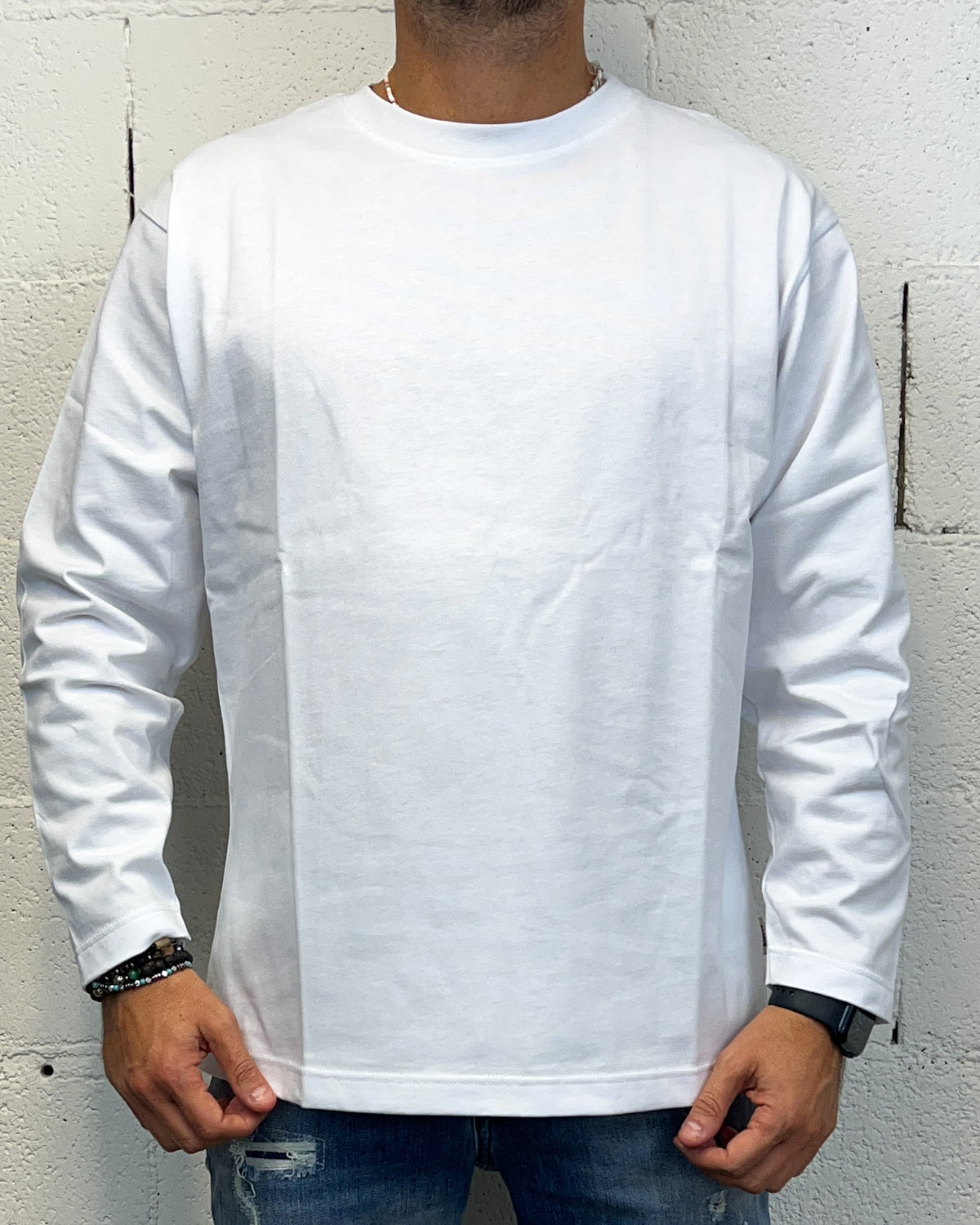 Maglia Long Sleeve DROPIN Boxy Fit White