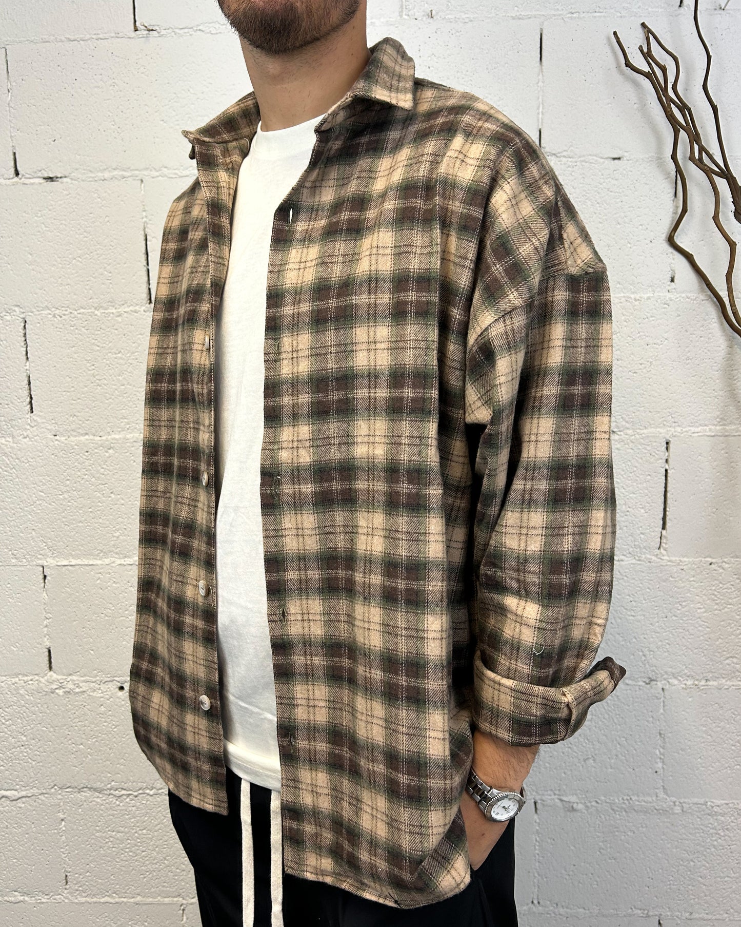 Camicia Flanella DUCA brown Cropped Oversize