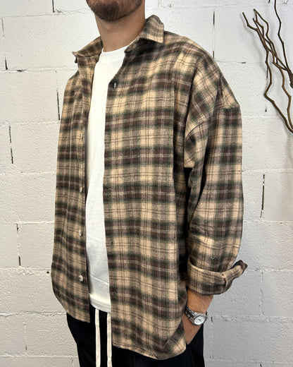 Camicia Flanella DUCA brown Cropped Oversize