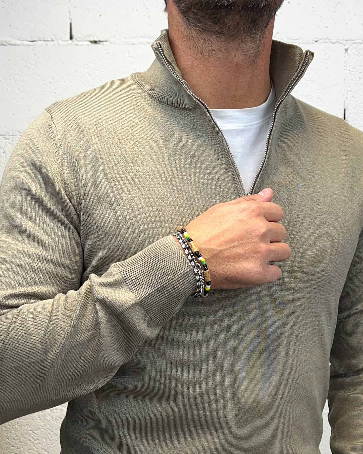 Pull Zip GIANNI LUPO Camel Viscosa