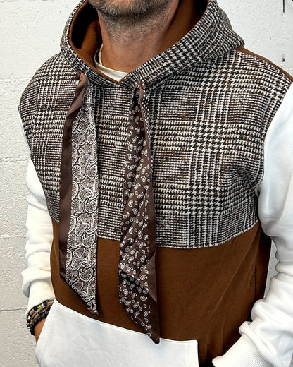 Felpa OVER-D Combinata Tartan
