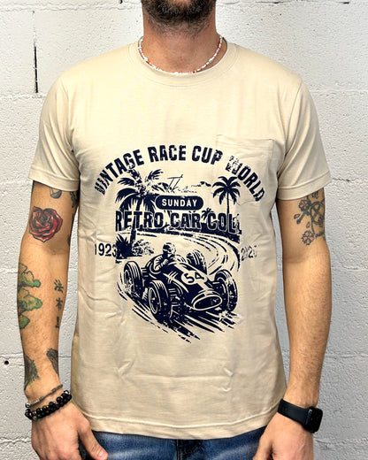 T-shirt DROPIN Vintage Race Avorio