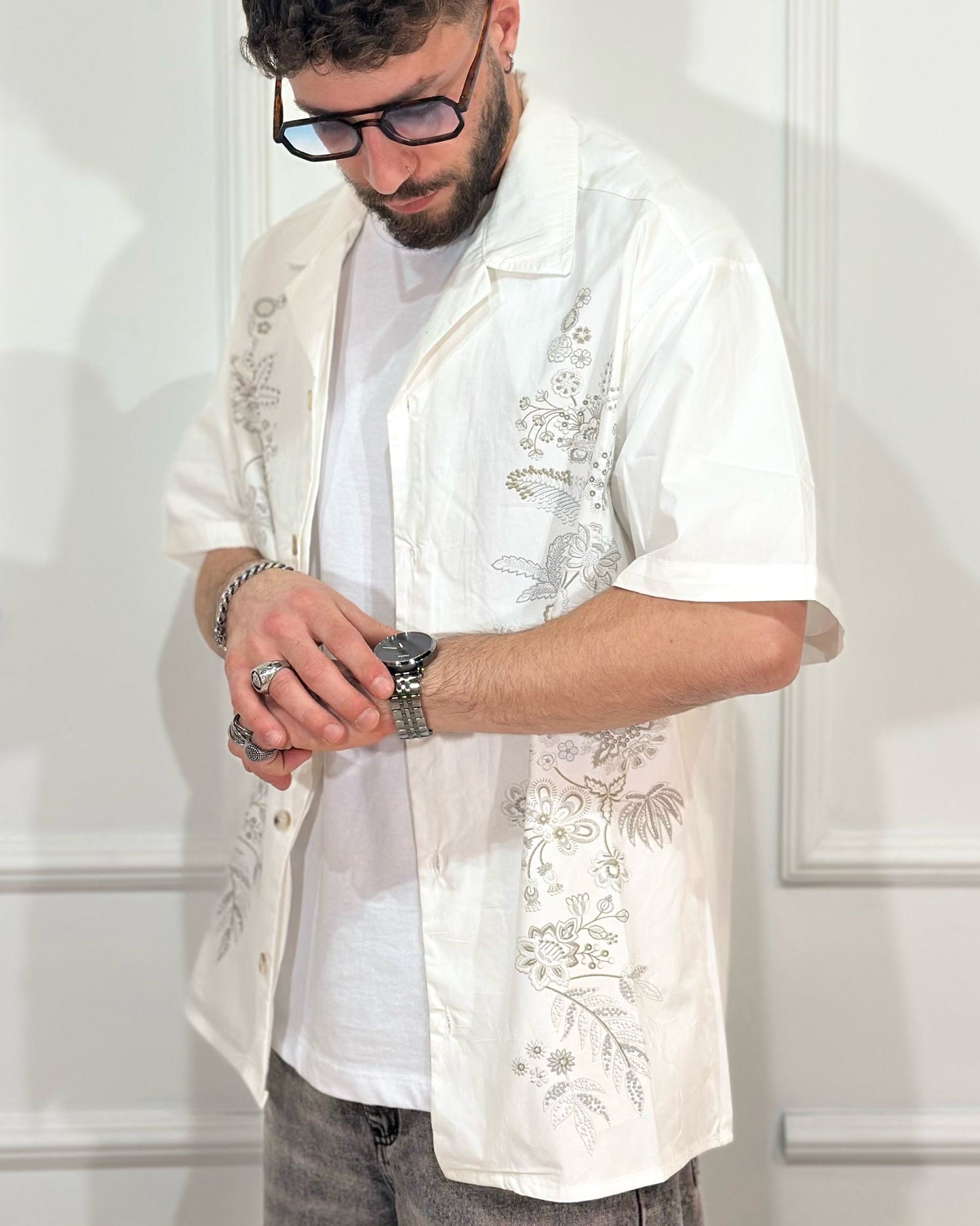 Camicia Short JUST WEST Ricamo