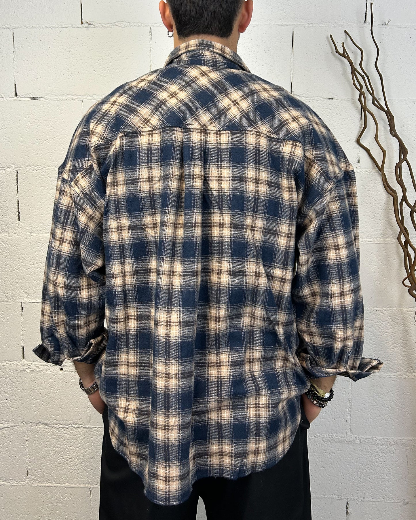 Camicia Flanella DUCA Blue Cropped Oversize