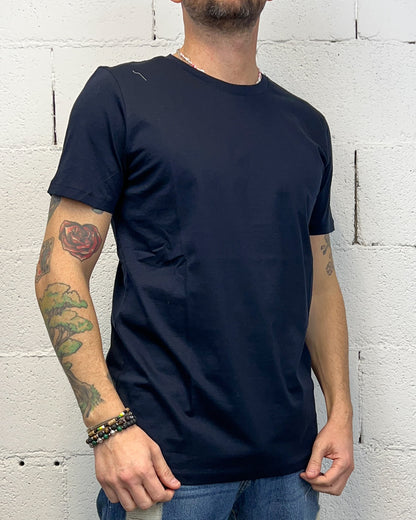 T-shirt Cotone Mercerizzato OVER-D Blu
