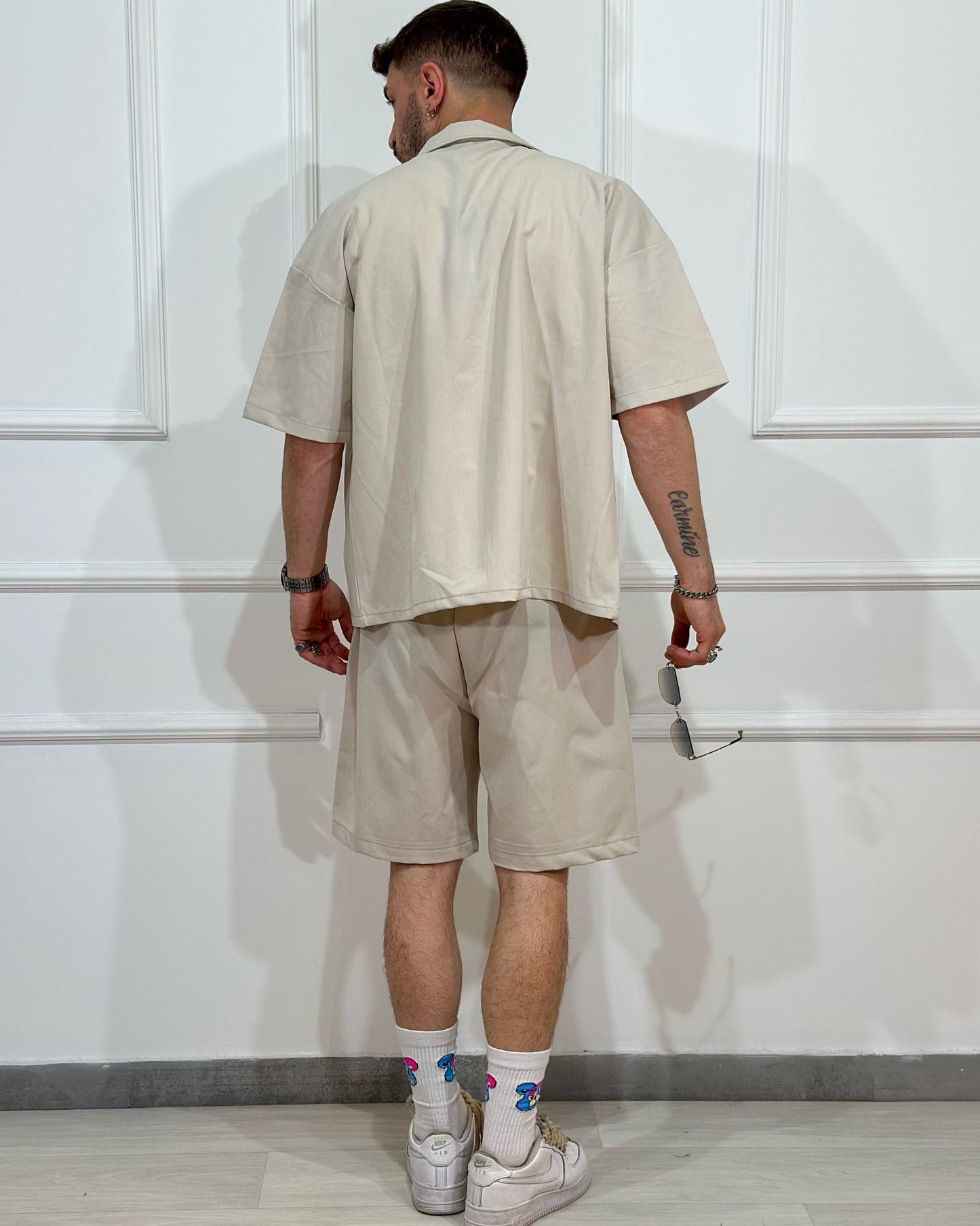 Coordinato Boys Bermuda + Camicia JUST WEST Panna